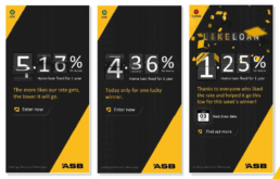 Interactive banner design with countdown clock