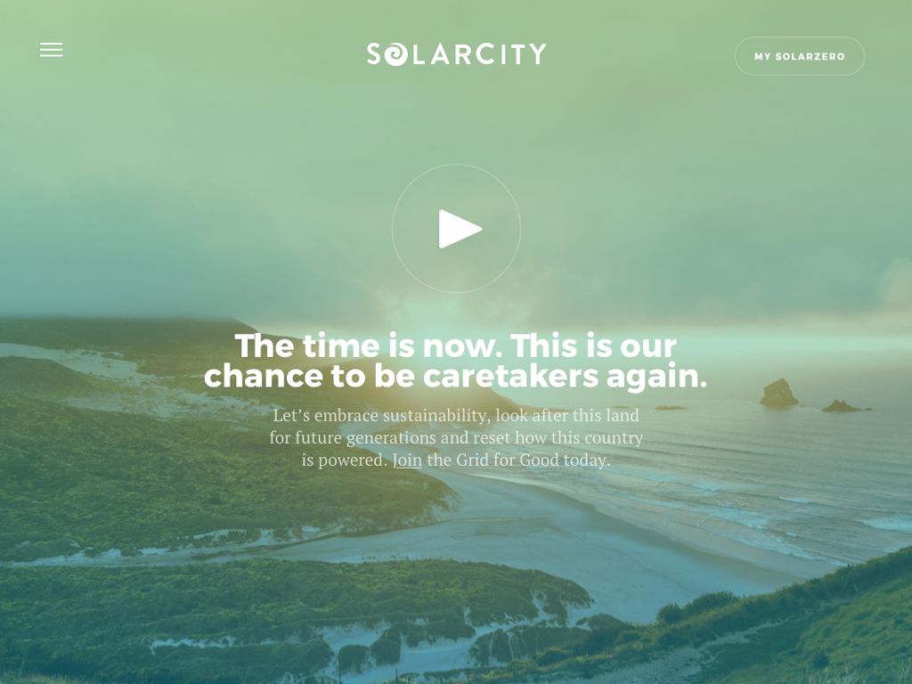 Solarcity homepage design